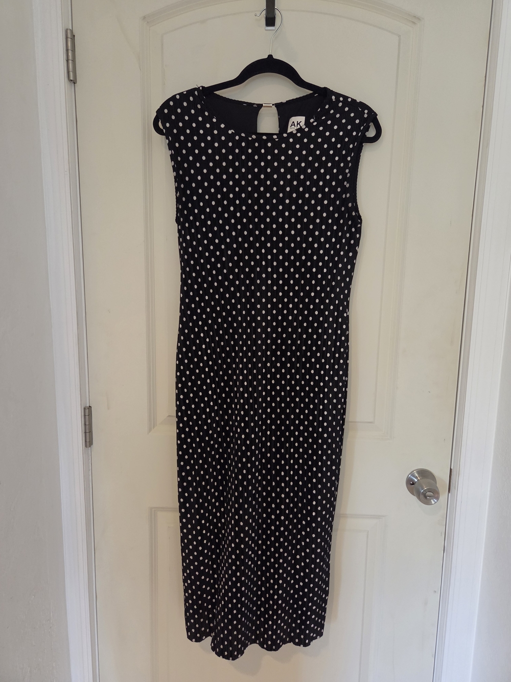 Anne Klein Black and White Polka Dot Maxi Dress